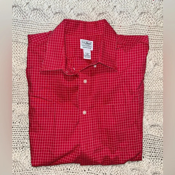 LL bean men’s long sleeve button shirt plaid slightly fitted‎ - Picture 1 of 2